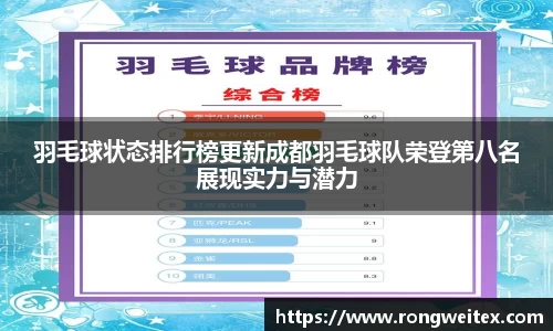 羽毛球状态排行榜更新成都羽毛球队荣登第八名展现实力与潜力